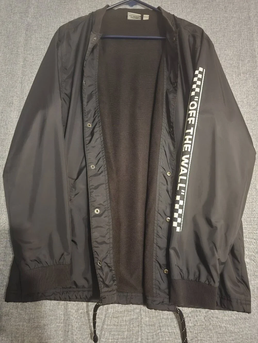 Vans Off The Wall Black Coach Jacket Men's Large Streetwear Windbreaker